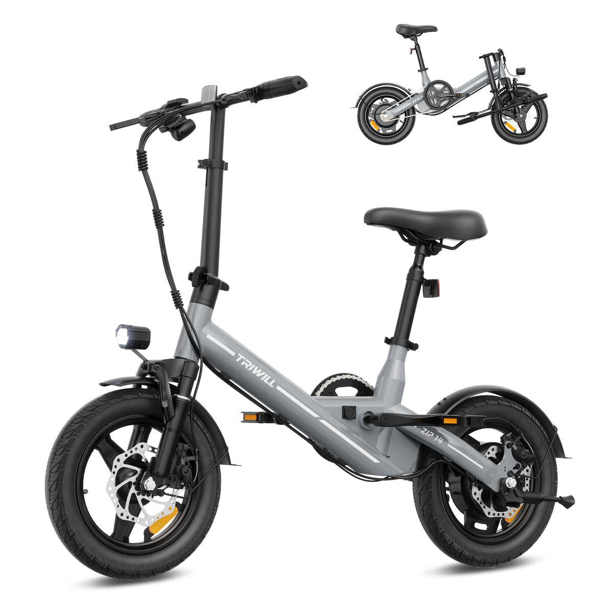 Electric Bike for Adults and Teens, 1000W Peak Motor, 14" Ebike, 22 MPH 15-25 Miles, 36V 7.8Ah Battery, 264 LBS Capacity, Smart Display, Dual Disc Brakes, Folding E-bike for Commuting