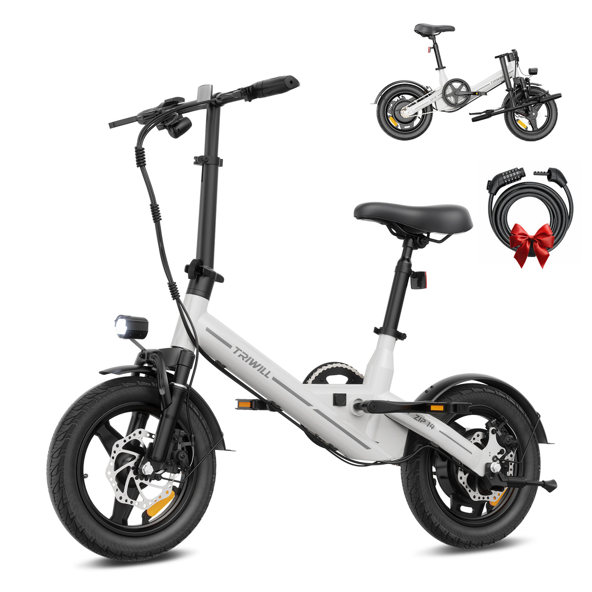 Electric Bike for Adults & Teens, 1000W Peak Motor, 14" Tire Commuter Ebike UP to 25 Miles Range, 22 MPH Top Speed, 36V 7.8Ah Battery, 264 lbs Max Load, Dual Disc Brakes, Mini E-bike for Commuting,Pink