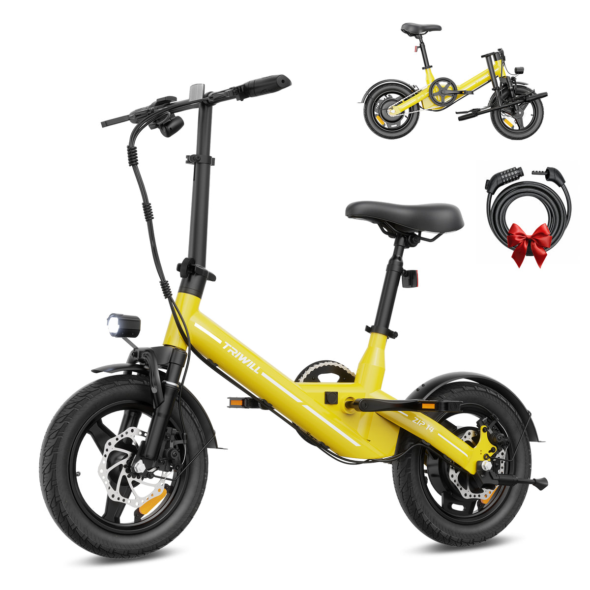 Electric Bike for Adults & Teens, 1000W Peak Motor, 14" Tire Commuter Ebike UP to 25 Miles Range, 22 MPH Top Speed, 36V 7.8Ah Battery, 264 lbs Max Load, Dual Disc Brakes, Mini E-bike for Commuting,Pink